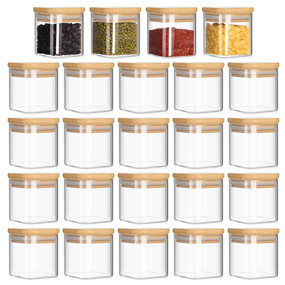 Food Storage Set Glass - Ensemble de pots en verre minimalistes,