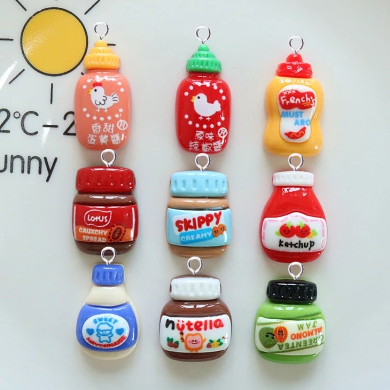Salad Dressing Bottle - 10 pièces Breloques en résine amusantes