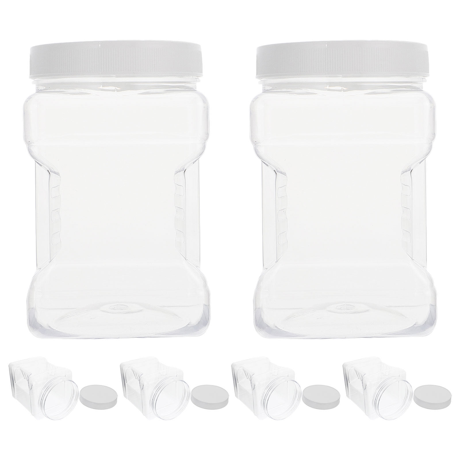 Food Storage Airtight - 6 boîtes carrées transparentes en plastique,