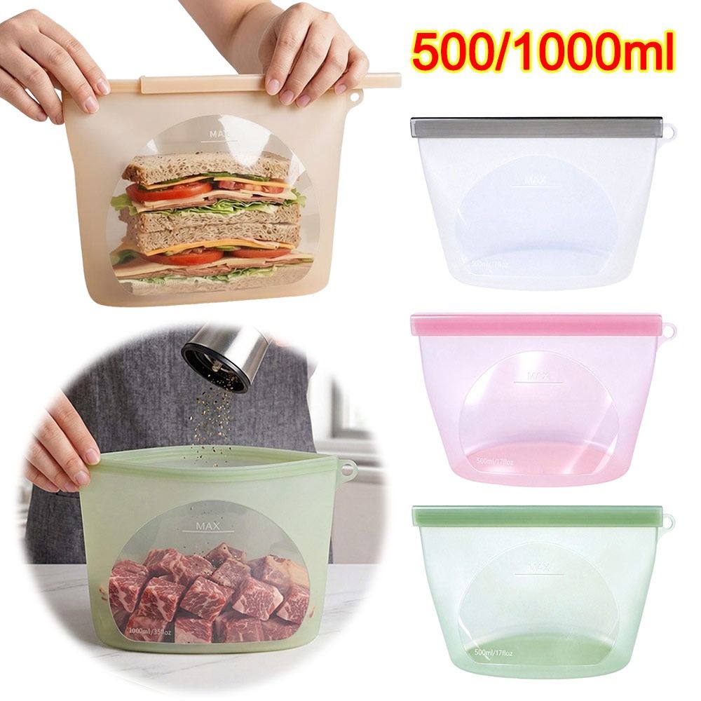 Food Storage Ziploc Bags - Sac de conservation alimentaire en silicone,