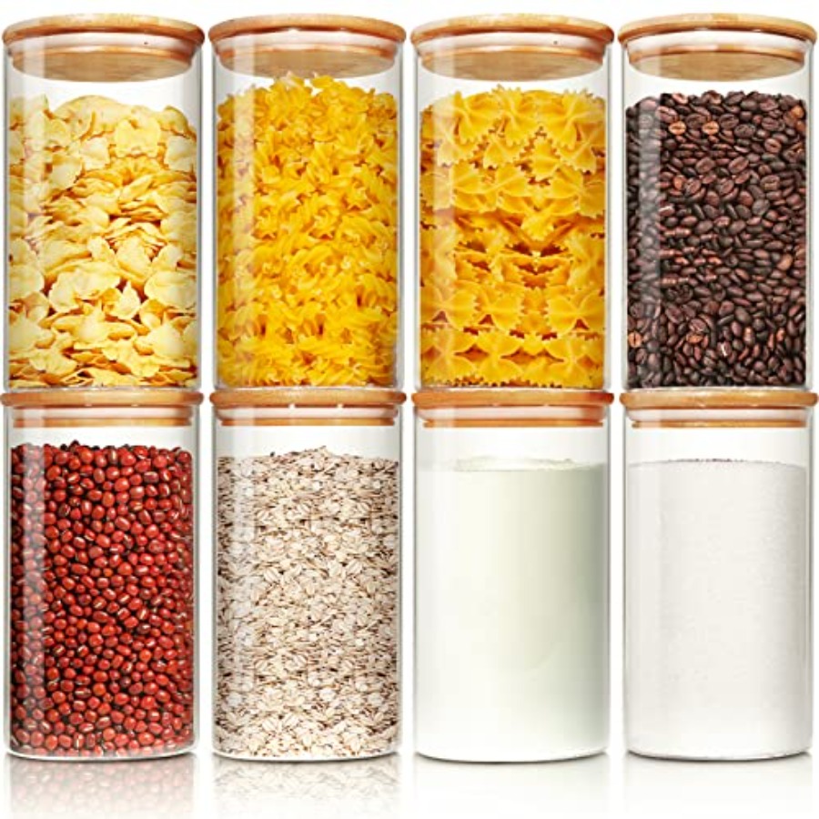 Food Storage Set Glass - Bocaux en verre avec couvercles en