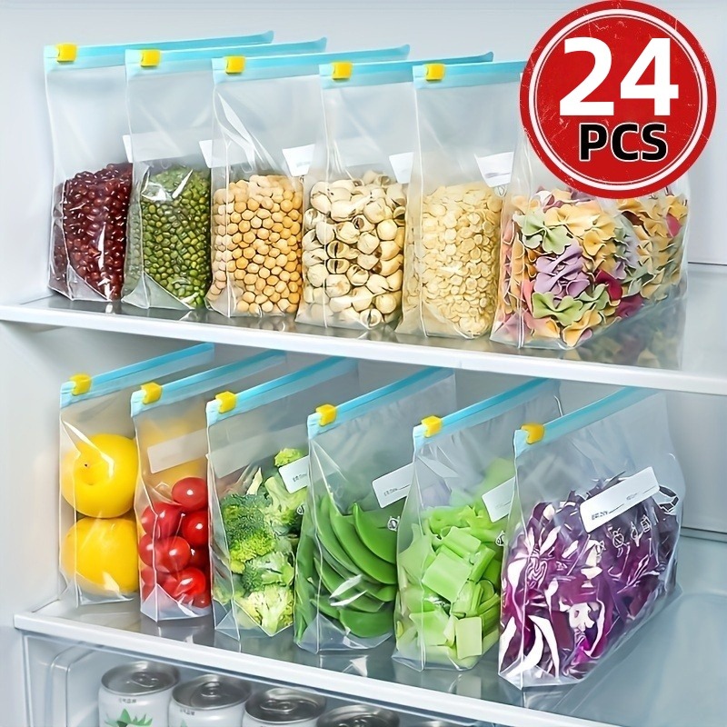Food Storage Ziploc Bags - 24 sacs de conservation alimentaire réutilisables