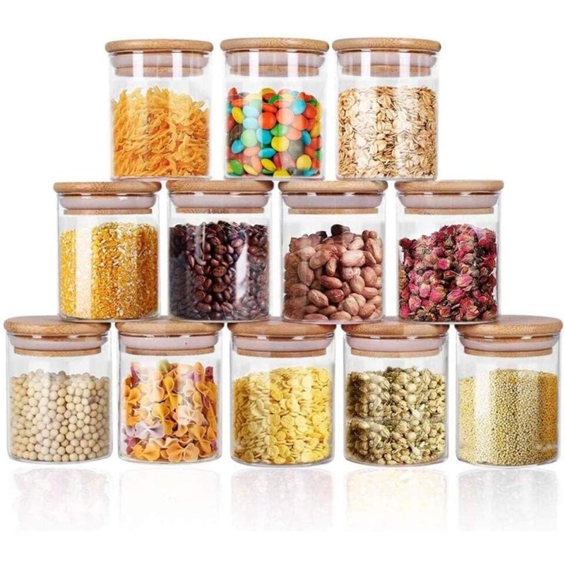 Food Storage Set Glass - Ensemble de 12 pots en verre