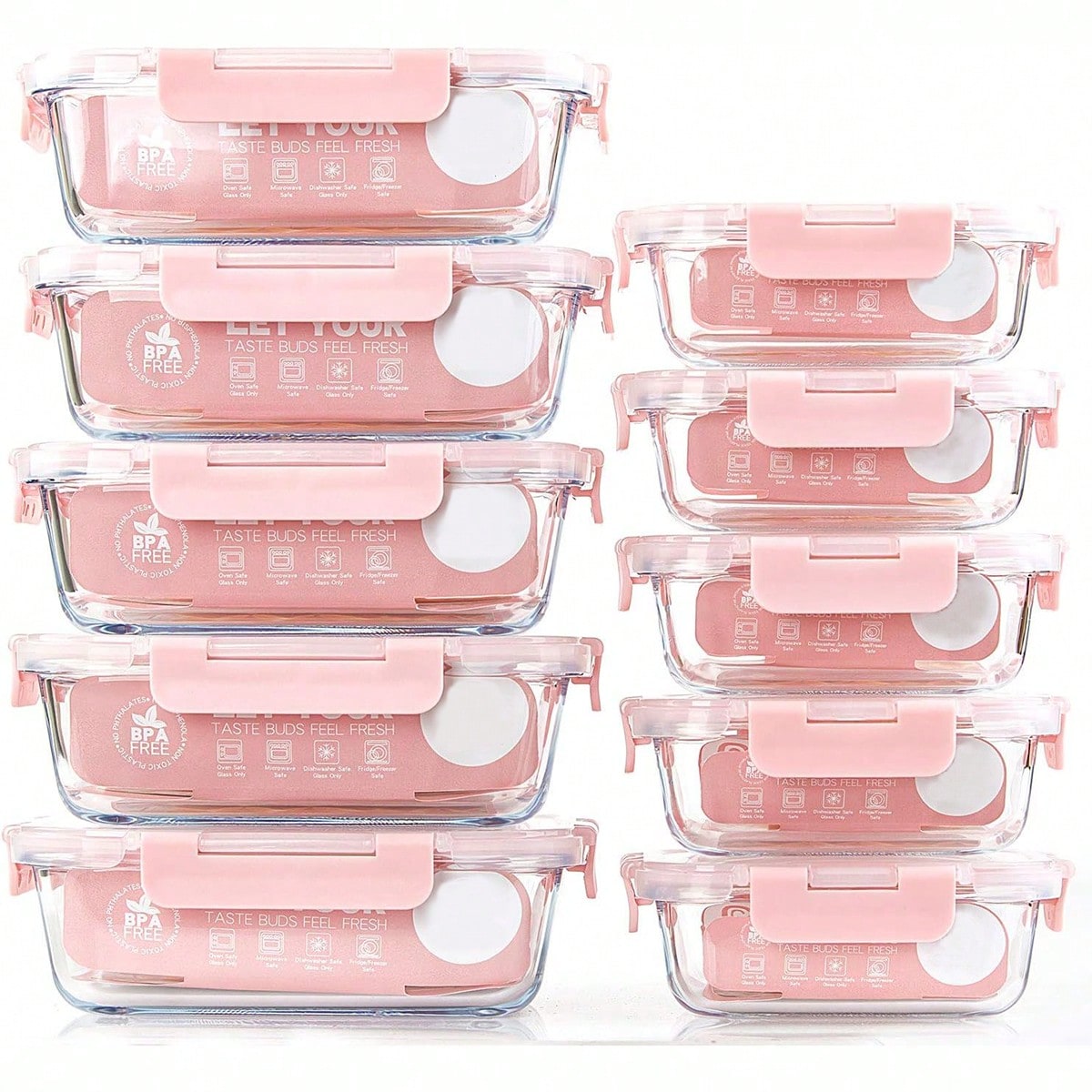 Food Storage Order - Lot de 10 récipients en verre