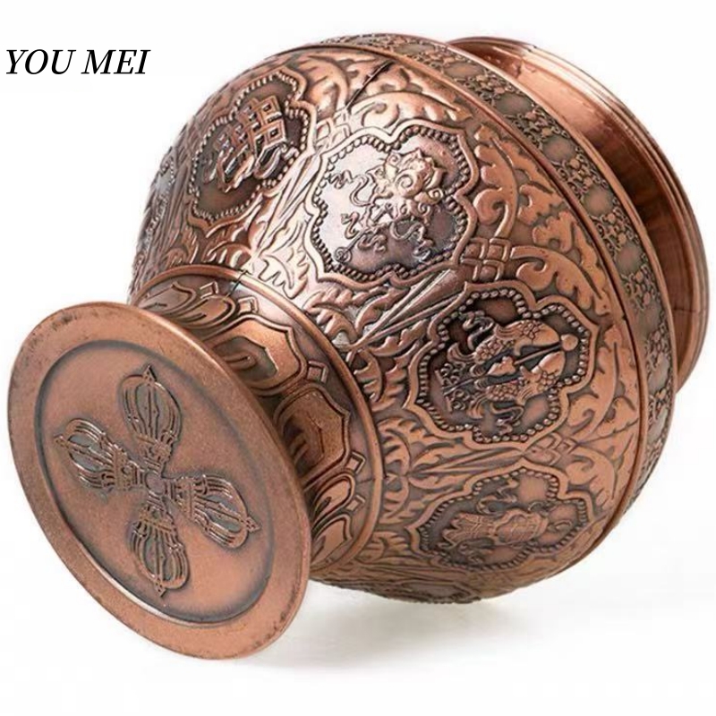 Pot de Style tibétain, gravure - Food Storage Metal Box avis et prix