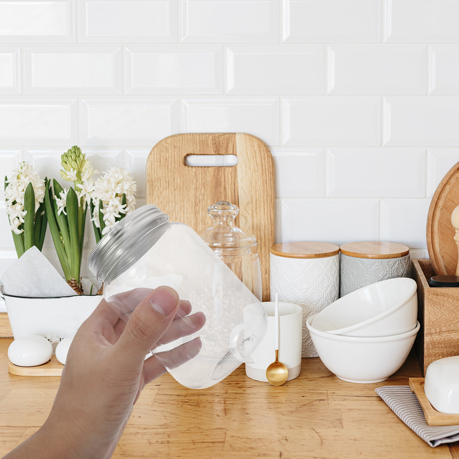 4 pots en plastique transparen - Food Storage Lid avis et prix