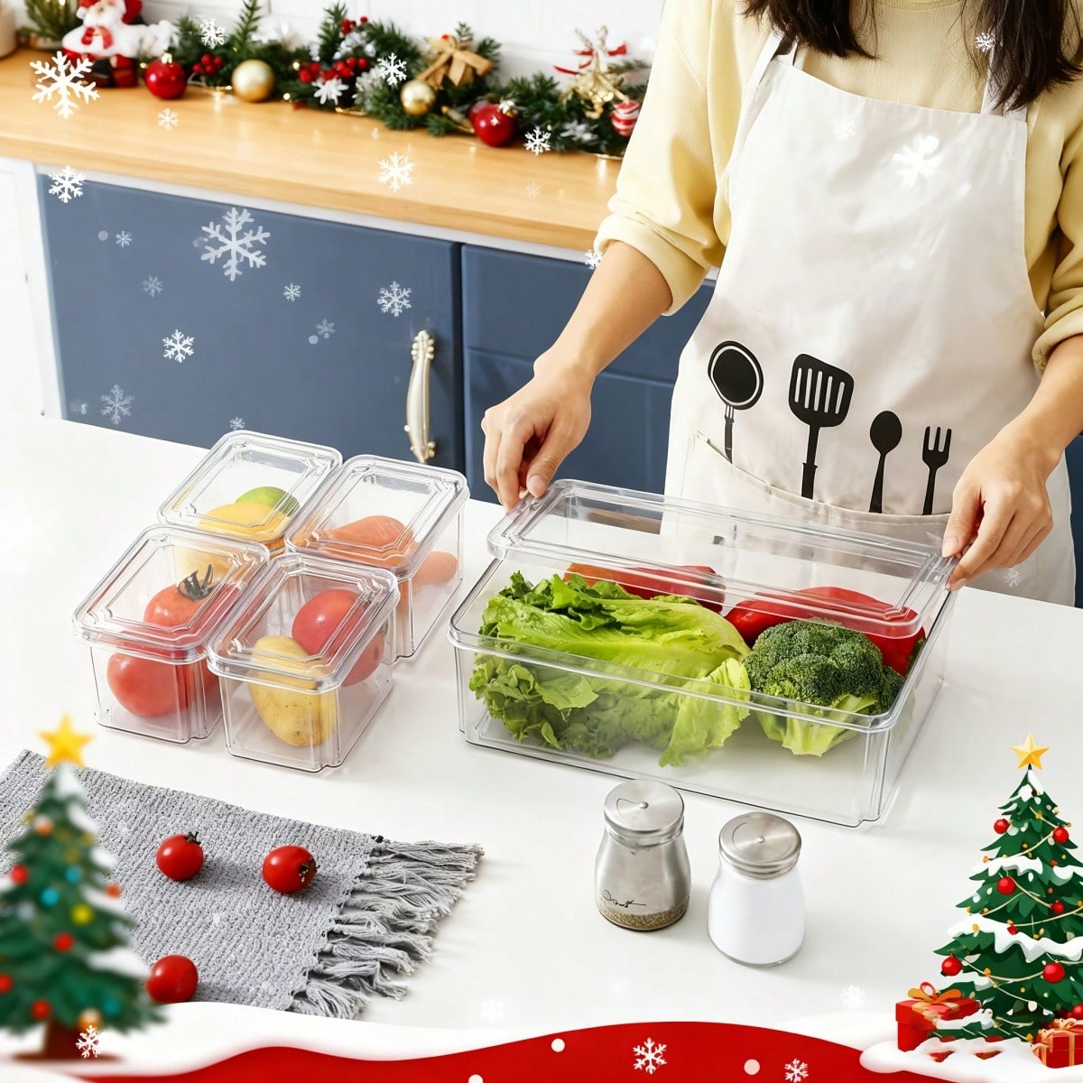 Lot de 7/14 bacs de rangement  - Food Storage Vegetables avis et prix
