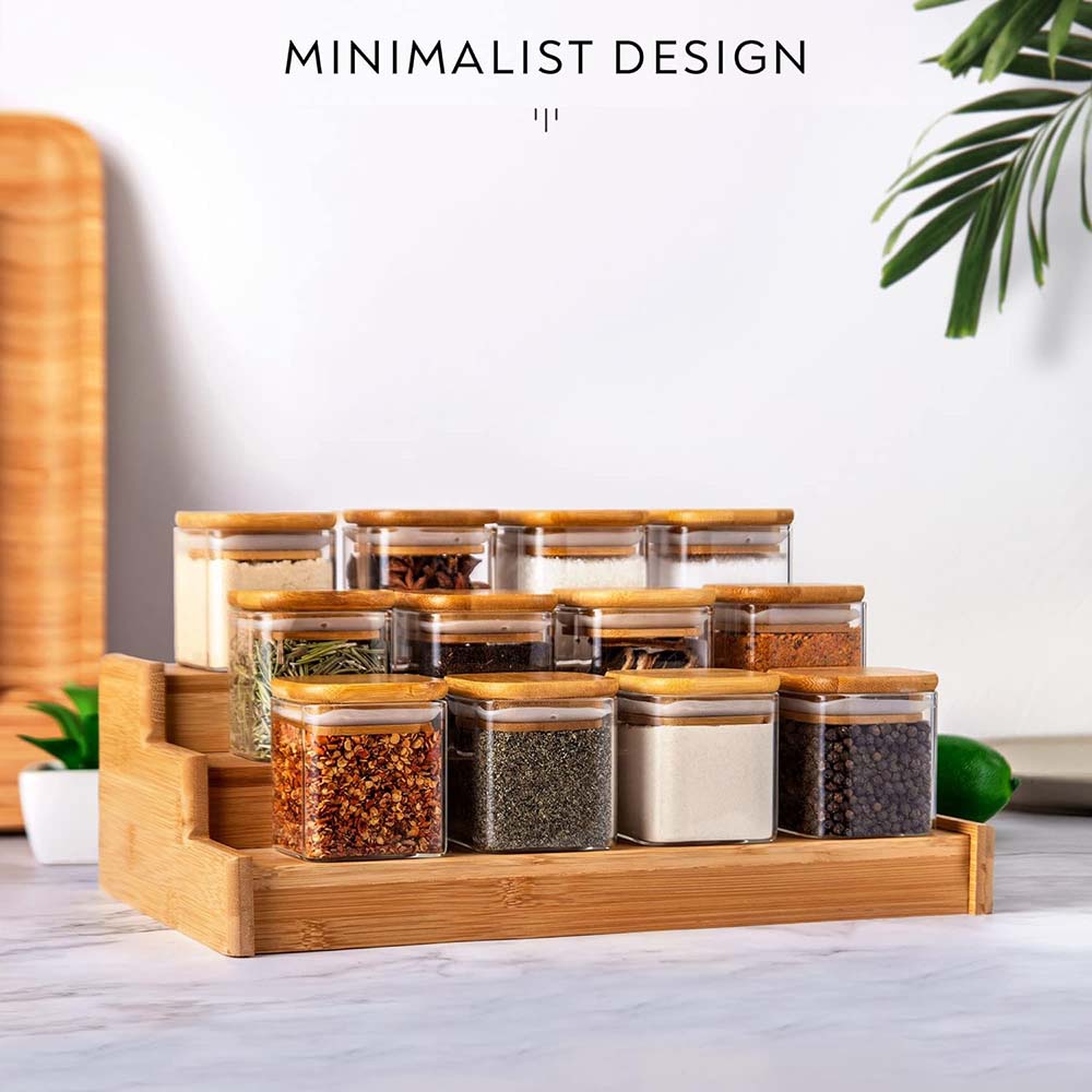 Bocaux à Épices Carrés en Verr - Food Storage Set Glass avis et prix