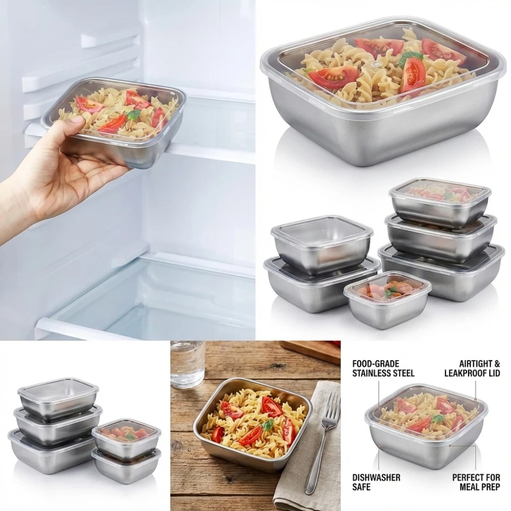 Lot de 6 boîtes de conservatio - Food Storage Metal Box avis et prix