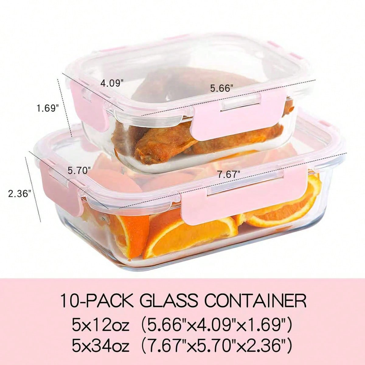 Lot de 10 récipients en verre  - Food Storage Order avis et prix