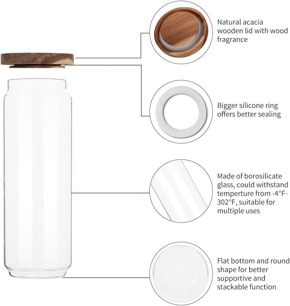 Lot de 4 bocaux en verre de 34 - Food Storage Set Glass avis et prix