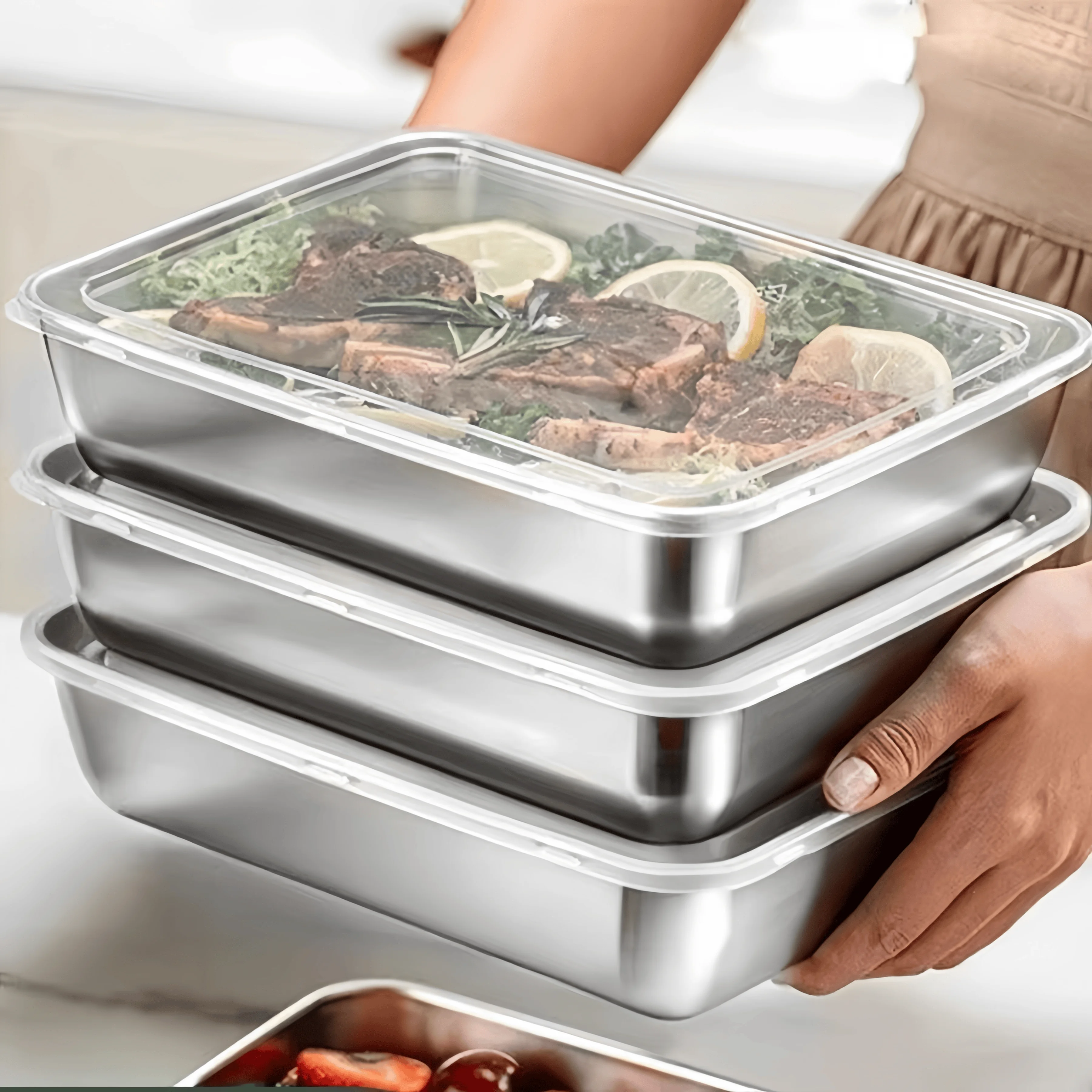 Boîte à lunch scellée en acier - Food Storage Stainless Steel Containers avis et prix